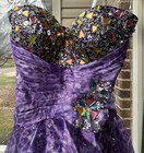 Riva Designs High low Formalwear Size 10  Cheetah Purple W beaded Top skirt