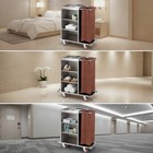 Hotel Cleaning Cart Stainless Steel Utility Cart With Bag Commercial For Hotels