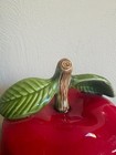 8  Vtg  Mid-century 1950s Sct Ceramic Red Apple Canister Cookie Treat Jar