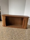 Mid Century Danish Modern Tambour Teak Cd Holder Storage Rack Case Rolling Doors