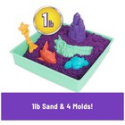 Kinetic Sand  Sandbox Set With 1lb Purple Play Sand  4 Tools   Molds  Storage   
