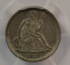 1837 Seated Half Dime  No Stars  Pcgs Au50 Cac