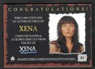 Xena Season 4   5  rittenhouse 2001  Case Topper Costume Card  r1 Lucy Lawless