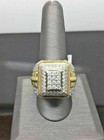 Men Pinky Wedding Band Ring 14k Two-tone Gold Finish Round Cut White Moissanite