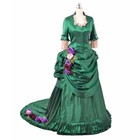 Victorian Dress 18th Victorian Bustle Green Dress Ball Gown Reenactment Theatre