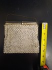 Vintage Whitting   Davis    Evening Bag Glsss crystal Top  Small Chain Stunning