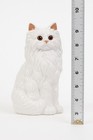Vintage White Persian Cat Figurine     Large Realistic Ceramic Pottery  Victorian