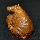 2 4 Inch Hand Carved Boxwood River Horse Figure Statue Netsuke Old Collectable