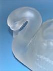 Vintage Frosted Glass Swan Toothpick Trinket Holder