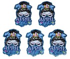 5 Pc - April Girl - Acrylic Flatback Charms - For Badge Reels - Diy Crafts