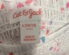 Nwt Cat   Jack Girls Blouse L  10 12  Hearts Smocked Peplum Short Sleeve White