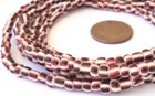 359 Ghana Vintage Opaque White Red Black Multi Glass African Trade Beads-ghana 