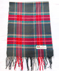 Winter Warm 100  Cashmere Scarf Wrap Plaid Gray camel red blue teal Soft Wool
