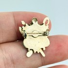 Vtg Heraldic Shield Medieval Brooch Pin Silver Tone Enamel Rhinestones