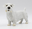 Augarten Wien White Terrier Dog Figure By Sealyham Cesky