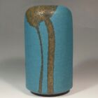 Morino Hiroaki Taimei Japanese Blue   Gold Glaze Vase With Signed Box