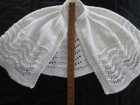 Vintage Child s girl s White Knit Cape - May Be Unused