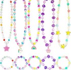Kids Jewelry For Little Girls Necklace Bracelet With Unicorn Rainbow Star Cro   