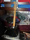 Squier Jazz Bass 5-string Electric Bass Black Solid Body Maple Neck Strap
