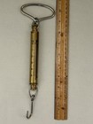 Vintage Chatillon Ny Usa Brass Hanging Scale 0-10 Pounds Model In - 10 With Box