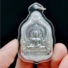 Thai Amulet Phra Buddha Chinnarat Pure Silver Alloy Merciful Talisman Pendant