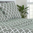 Egyptian Comfort Bed Sheet Set 1800 Count 4 Piece Calking Grey White