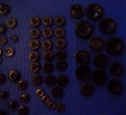 Lot Of 100 Vintage Black  Dark Gray  Silver  Dark Blue Buttons  Raised Patterns