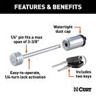 Curt 23523 Coupler Lock  1 4  Pin  3-3 8  Latch Span  Barbell  Chrome 