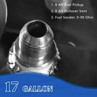 17 Gallon Fuel Cell Aluminum Fuel Tank With Level Sensor Silver