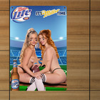 Miller Lite Beer Metal Sign Pin Up Girls Football Man Cave Bar Pub Decoration