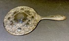 Ornate Vintage Silver Plated Vanity Hand Mirror Floral Rose Design