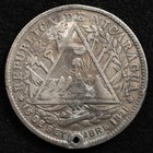 Nicaragua 20 Centavos 1887  Coin  Silver  Holed Damage  Coin Alignment  Inv f102