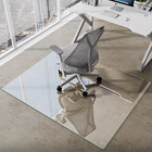 55 x 46  Tempered Glass Mat Rectangluar Chair Mat For Hard Floors Heavy-duty Off