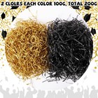 200g 7oz Black Gold Crinkle Cut Paper Shred Gift Basket Filler Grass Confetti