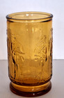 Wheaton Amber Glasses Mixed Lot Of 4 Ship Pineapple Eagle Drum Soldier 4 Oz