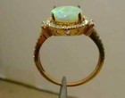 2 50ct Oval Cut Natural Fire Opal Halo Engagement Ring 14k Yellow Gold Plated