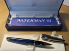 Nib Waterman Carene Blue silver Gold Trim Ballpoint Pen - New Case   Box - Paris