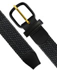 Leather Covered Buckle Woven Elastic Stretch Belt  Black   xl 40 -43  