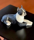 1992 Boston Terrier Resin Dog Figurine Living Stone Design 9 75    X 6 5   