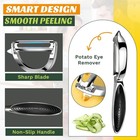 2pc Stainless Steel Vegetable Fruit Peeler Non Slip Handle Potato Carrot Peeler