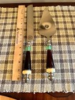 Vintage Handcrafted Wedding Cake Knife   Server With Glass Beaded Handles