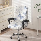 Printed Office Chair Cover Stretch Computer Rotate Seat Slipcover For Desk Chair