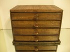 Early Primitive Antique Small 4 Drawer Sewing Tool Chest Cabinet Box 10 3 4 