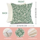 Spring Summer Green White Floral Decorative Throw Pillow Covers 18 X 18 Set O   