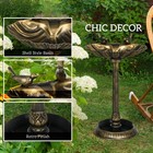 32 Inch Antique Bird Bath Bronze Bird Feeder Bowl Planter Pedestal Bird Statues