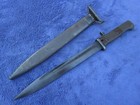 Original Norwegian German Bayonet And Scabbard Converted For Us Garand Rifle