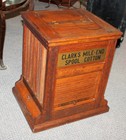 Antique Oak Spool Cabinet     Clark   s Ont     Country Store Spool Cabinet