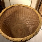 Vintage Dark Wicker Storage Basket rustic Country boho 7   