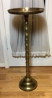 Vintage Round Solid Brass Side Plant Stand Or Candle Holder 30 5    Tall