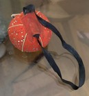 Vintage Tomato Sewing Pin Cushion With Homemade Wrist Strap And Pins Japan